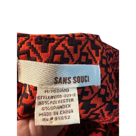 Sans Souci Womens Geometric Red Black Zipper Back Med Auburn Florida Gators EUC - Picture 5 of 6